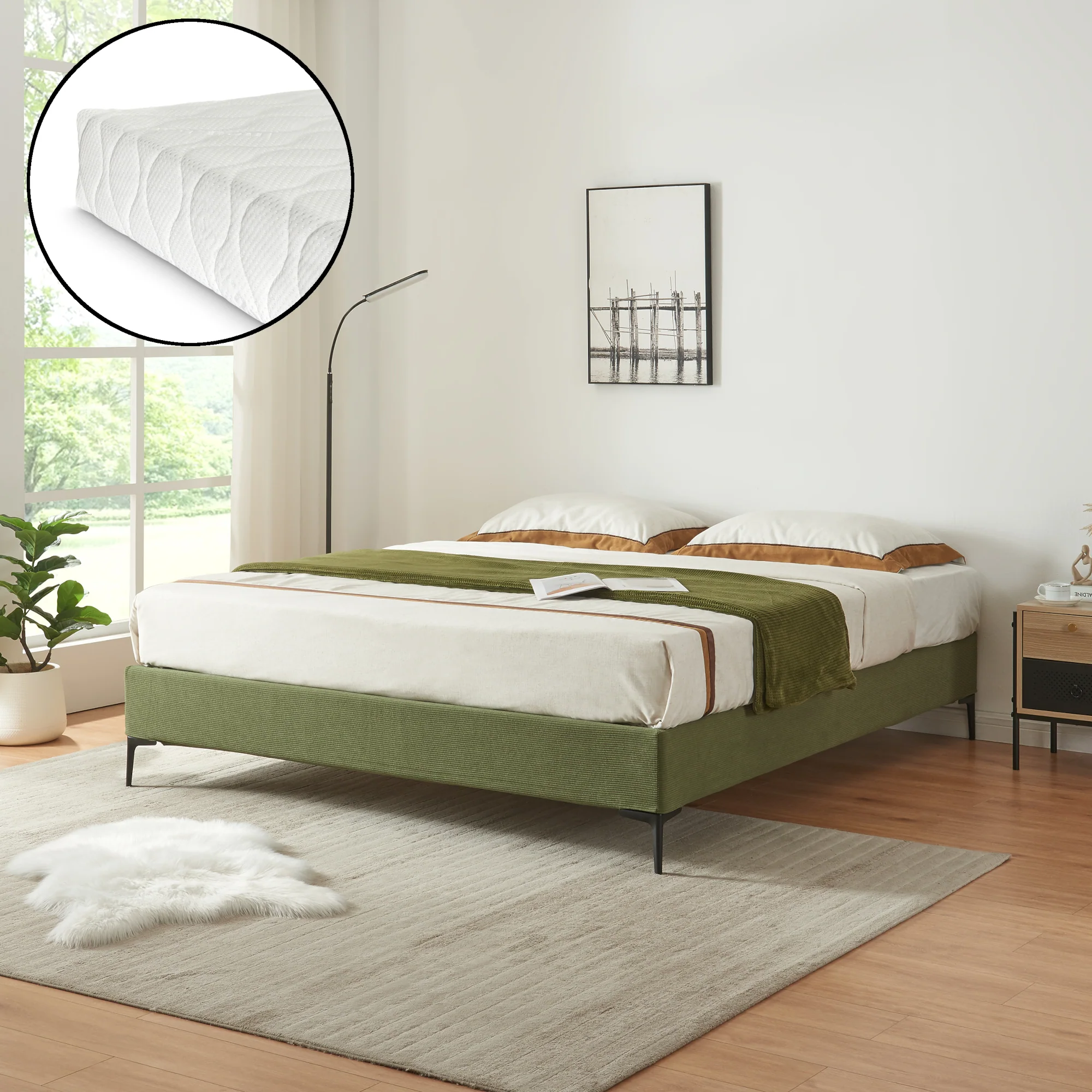 Tweepersoonsbed Lilla met bedbodem en matras [en.casa] [neu.haus] - Image 4