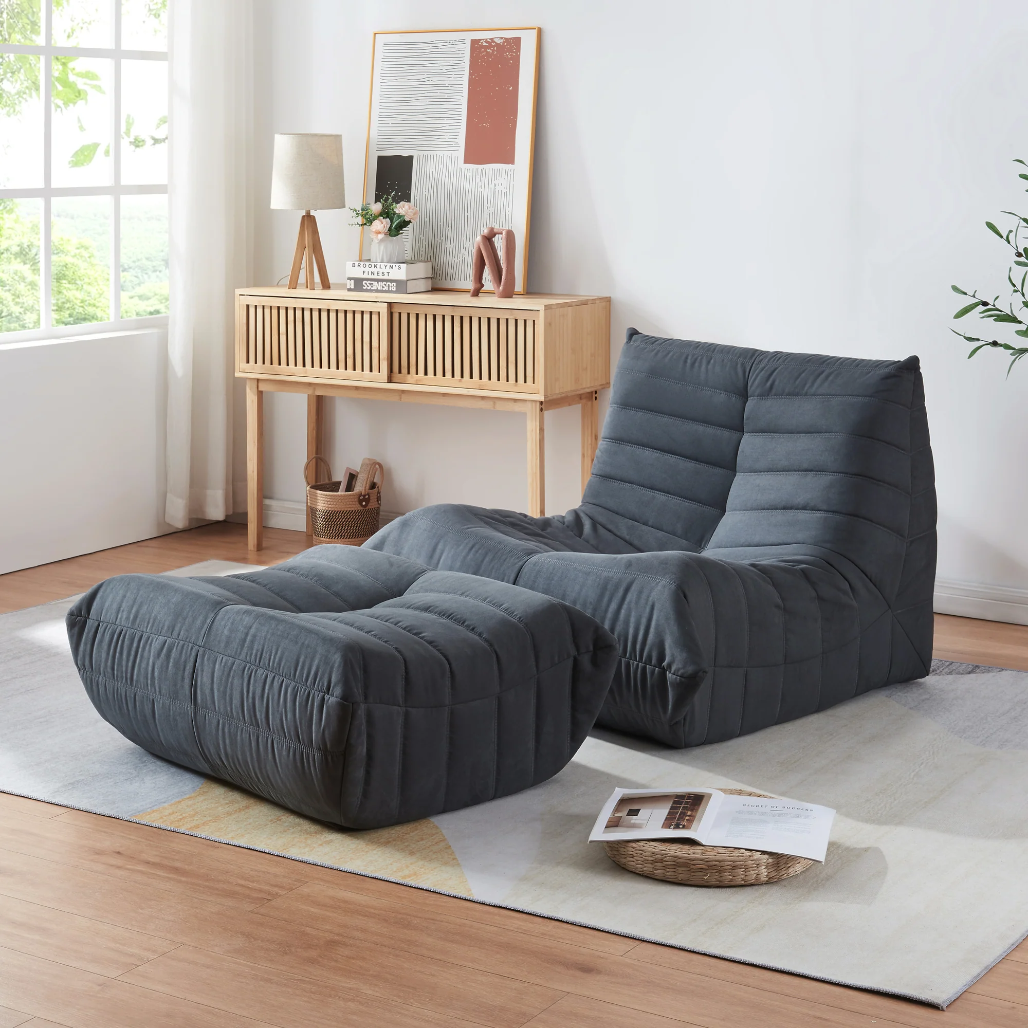 Relaxstoel Kodsø lounge fauteuil met voetenbank [en.casa] - Image 5