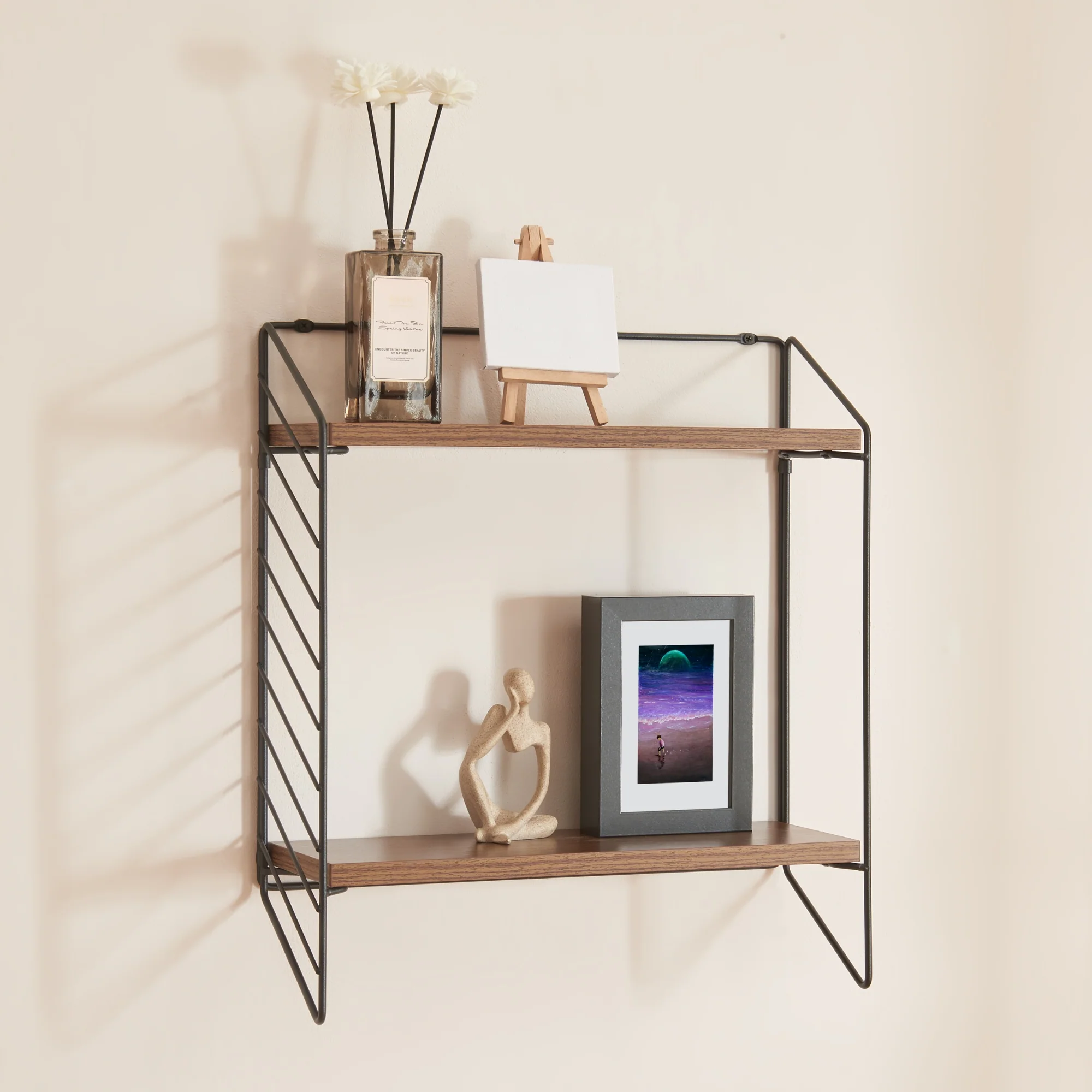 [en.casa] Wandrek Bømlo met 2 planken 47,5x42x14 cm - 2 varianten - Image 3