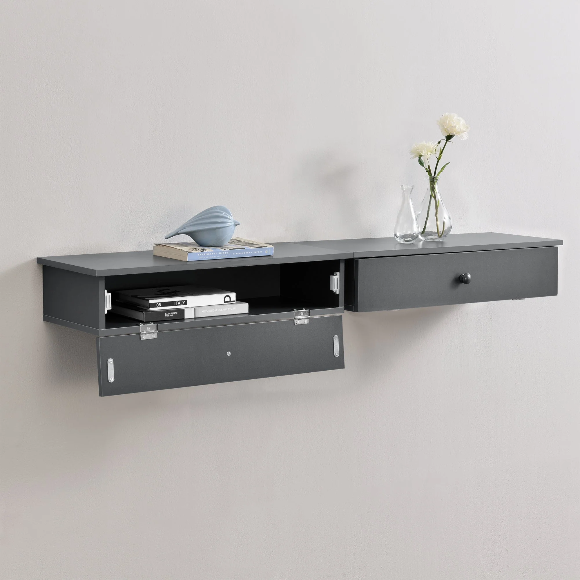 [en.casa] Wandplank met deur 2 stuks set - verschillende kleuren - Image 4