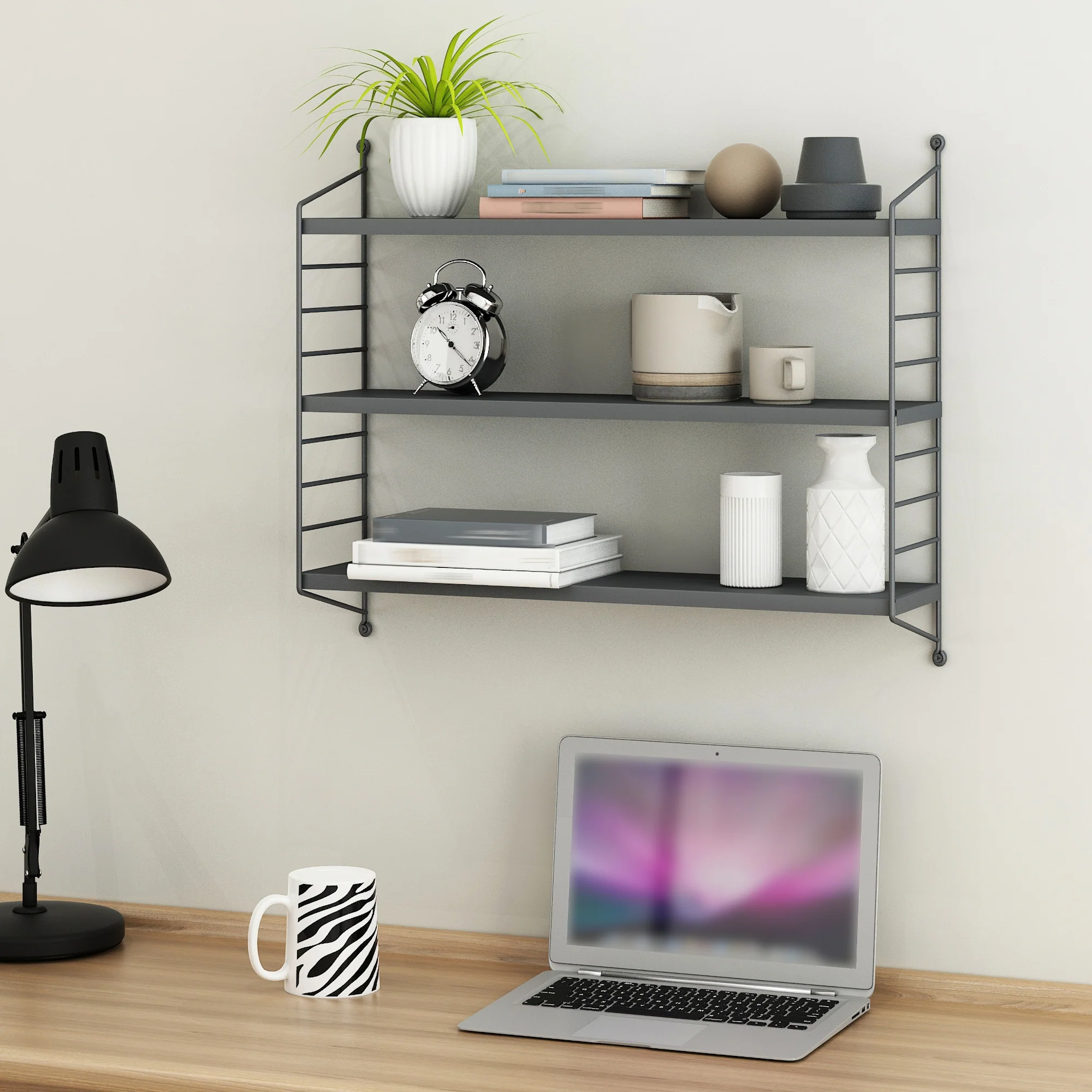 [en.casa] Wandrek Strängnäs met 3 planken 50x60x15 cm - 3 varianten - Image 3