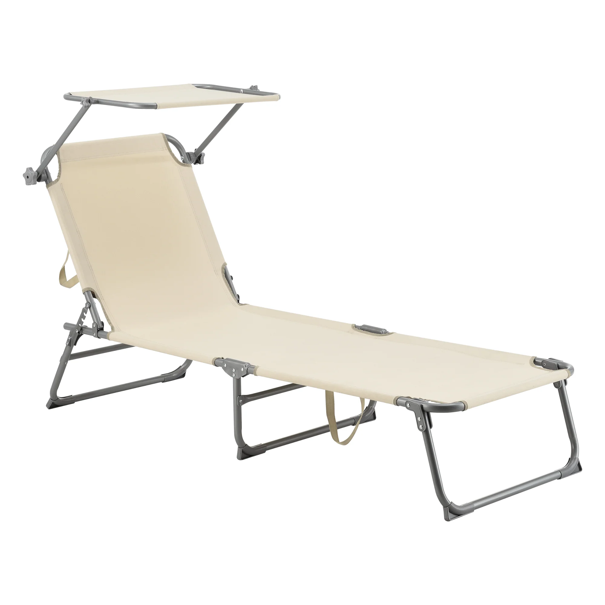 Ligbed met luifel Getaria 189x57x28 cm 115 kg [en.casa] - Image 3